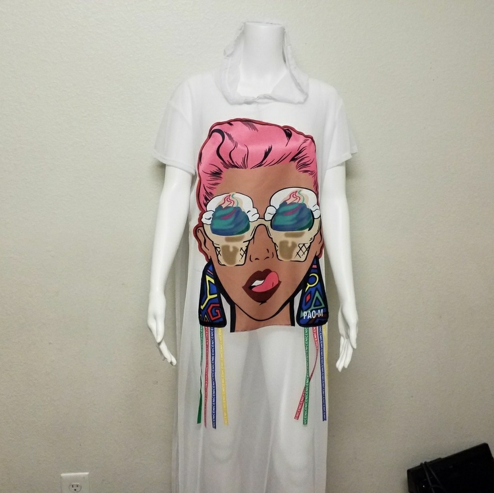 White Sheer Ice Cream Top